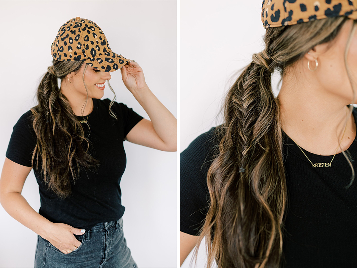 Image of Braid hairstyle with hat